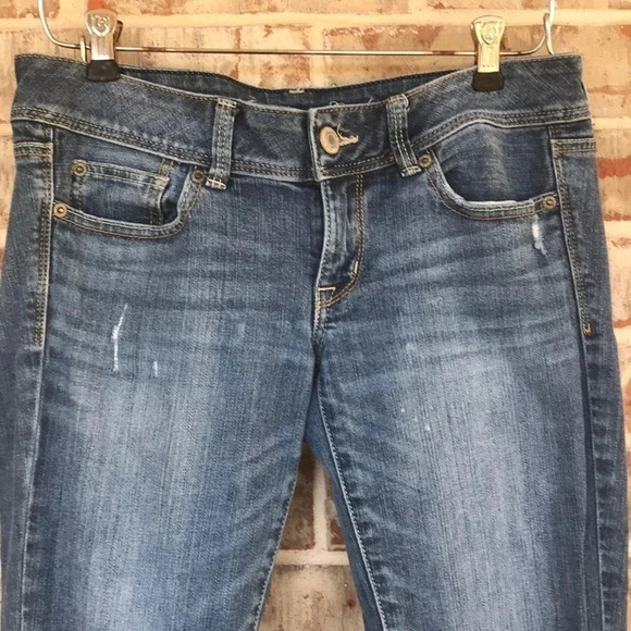 American Eagle Distressed Slim Boot Low Rise Stretch Jeans - Picture 7 of 14